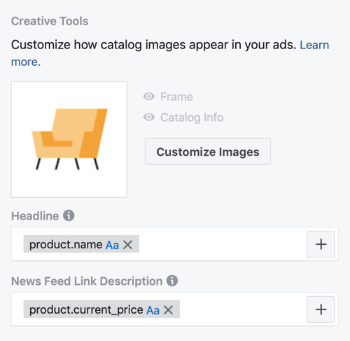 फेसबुक विज्ञापनों में कैटलॉग छवियां कैसे अनुकूलित की जाएं, इसके लिए फेसबुक इवेंट सेटअप टूल, स्टेप 30, मेनू विकल्पों का उपयोग करें