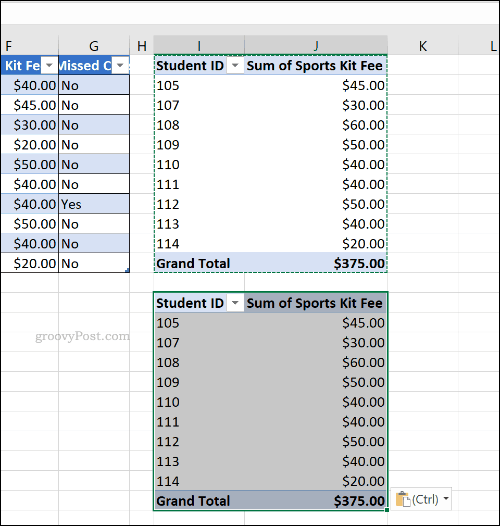 Microsoft Excel में एक डुप्लीकेट पिवट टेबल