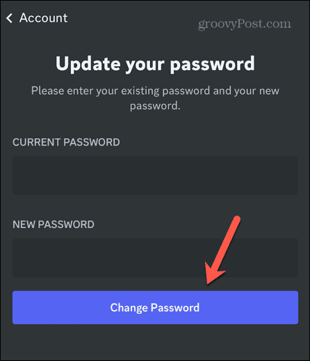 कलह परिवर्तन पासवर्ड