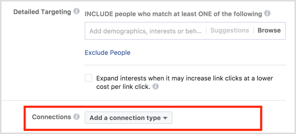 फेसबुक विज्ञापन लक्ष्यीकरण कनेक्शन