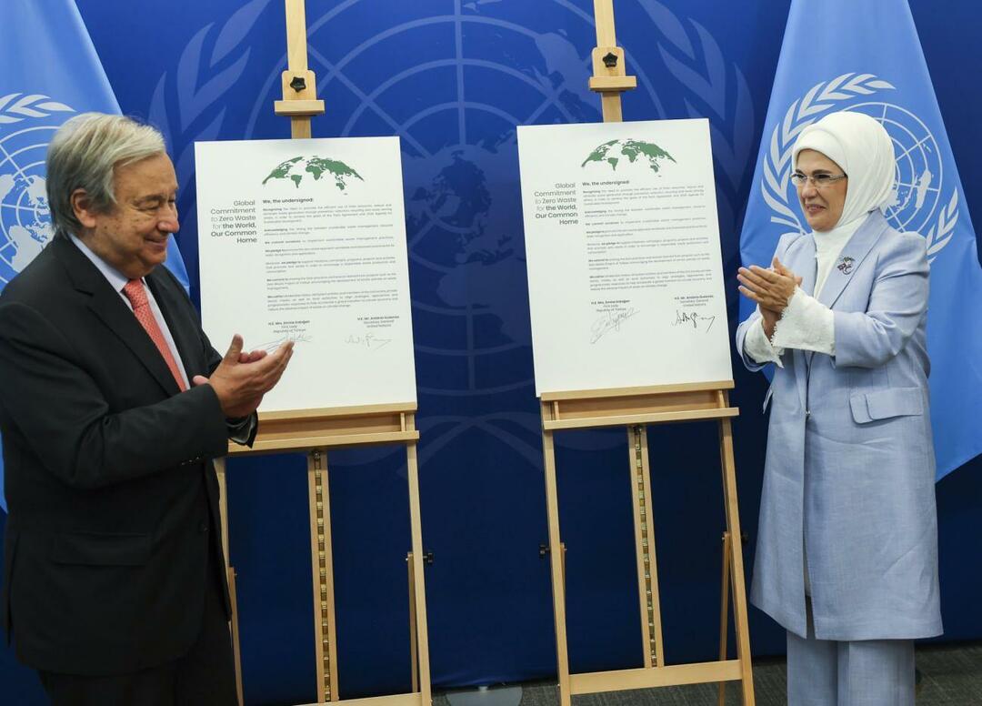 एमिन एर्दोगन ने शून्य अपशिष्ट परियोजना के तहत संयुक्त राष्ट्र महासचिव से मुलाकात की