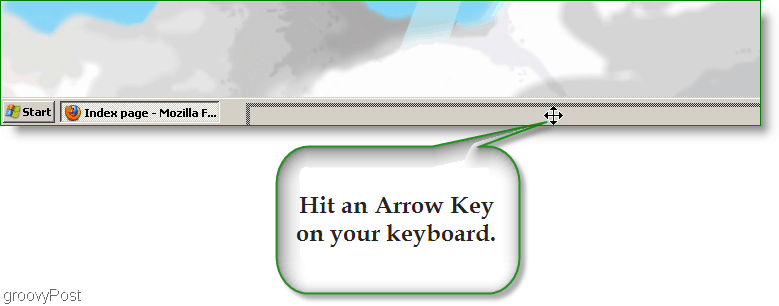 Windows XP स्क्रीनशॉट - खोई हुई खिड़की को खोजने के लिए एरो की हिट करें