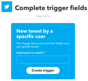 एक IFTTT एप्लेट सेट करें जो एक विशिष्ट ट्विटर उपयोगकर्ता के एक नए ट्वीट द्वारा ट्रिगर किया गया है।