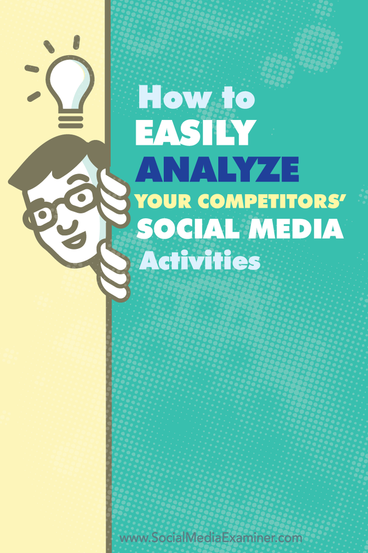 अपने प्रतियोगियों की सामाजिक गतिविधियों का आसानी से विश्लेषण कैसे करें: सामाजिक मीडिया परीक्षक