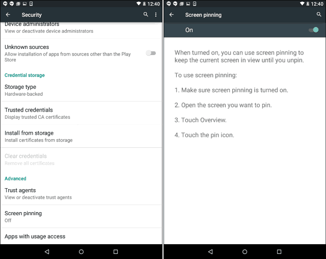 स्क्रीन पिनिंग के साथ केवल एक ऐप पर एंड्रॉइड 5.0 लॉलीपॉप लॉक करें