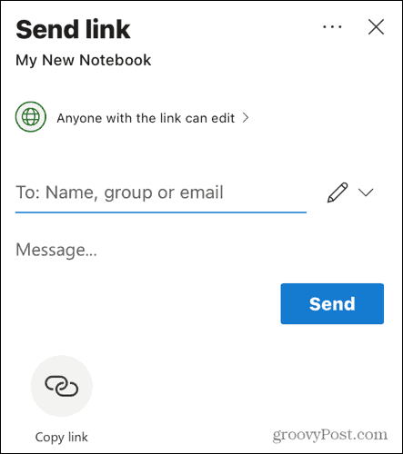 वेब के लिए OneNote में एक नोटबुक साझा करें