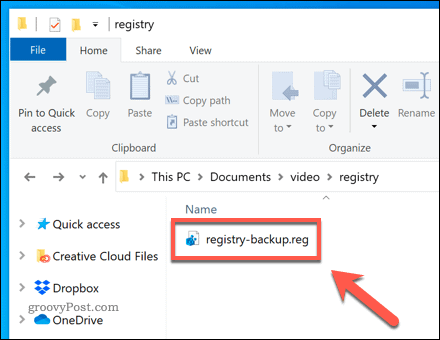एक Windows रजिस्ट्री बैकअप फ़ाइल खोलें