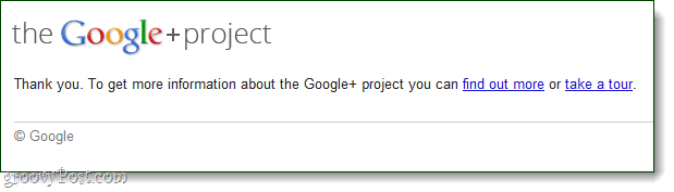 Google प्लस पुष्टि को आमंत्रित करता है