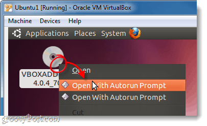 ऑटोरन vboxadditions डिस्क ubuntu virtualbox में