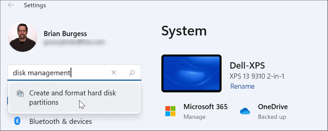 विंडोज़ 11 सेटिंग्स पर डिस्क प्रबंधन खोलें