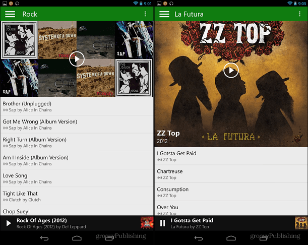 Android पर Xbox संगीत
