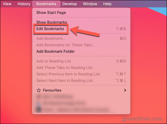 सफारी बुकमार्क संपादित करें