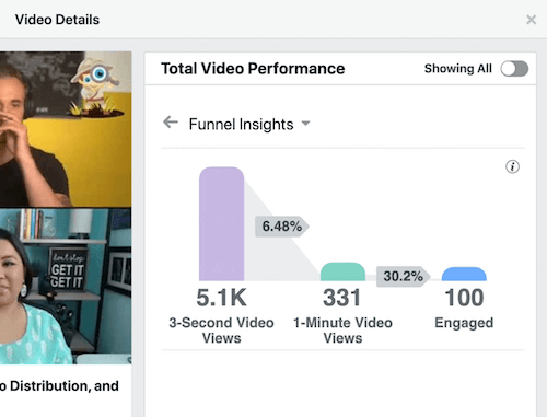 फेसबुक कुल वीडियो प्रदर्शन अनुभाग के तहत हाइलाइट किए गए मिनटों का मेनू विकल्प