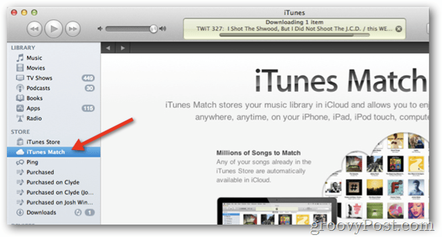 iTunes में itunes मैच 10.5.1