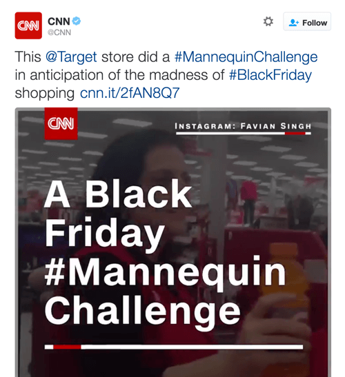 सीएनएन ने टारगेट का वीडियो साझा किया, जिसने दो ट्विटर ट्रेंड को बड़ा किया।