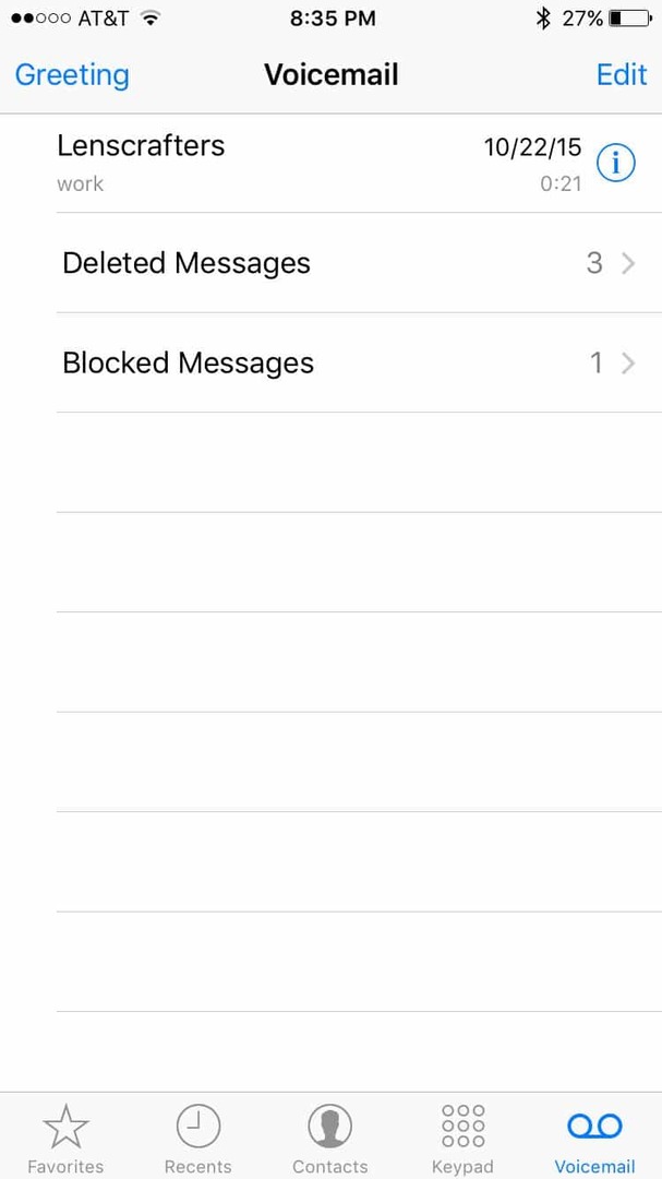 iPhone ने ध्वनि मेल संदेशों को अवरुद्ध कर दिया