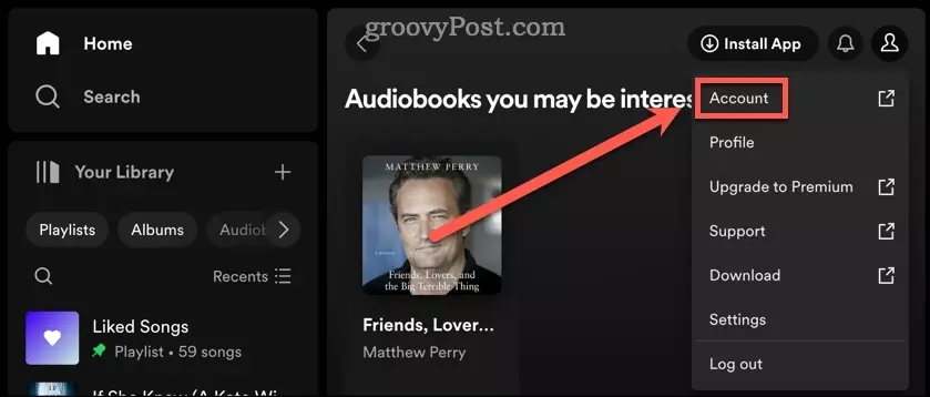 Spotify खाता सेटिंग्स