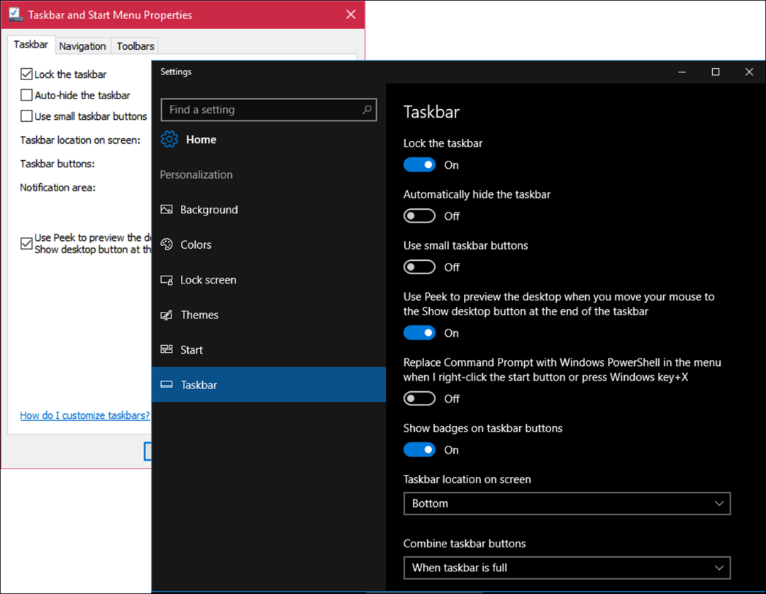 विंडोज 10 पर टास्कबार सेटिंग्स को अनुकूलित करें