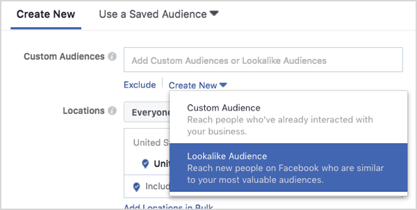 फेसबुक लुकलाइक दर्शकों का निर्माण।