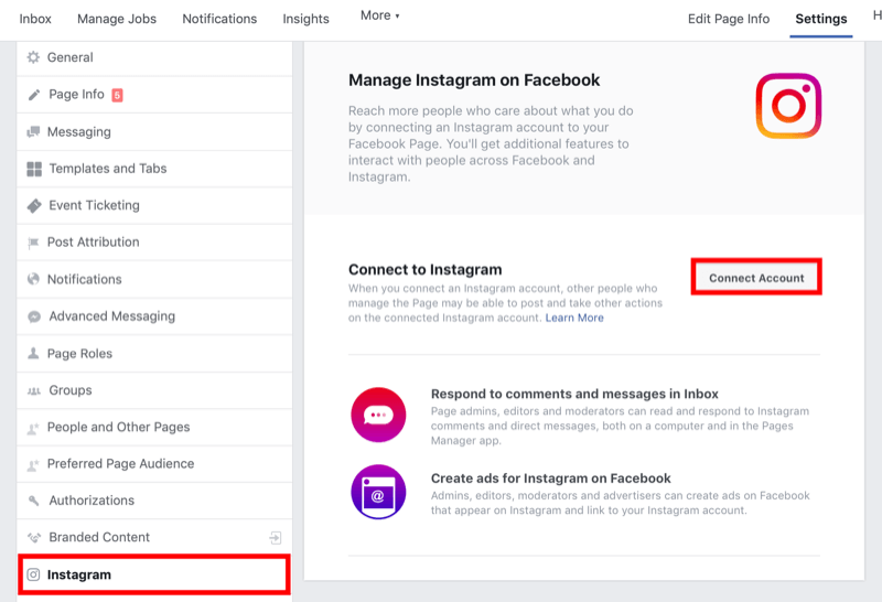 फेसबुक पेज सेटिंग्स में फेसबुक पेज को इंस्टाग्राम बिजनेस अकाउंट से कैसे जोड़े