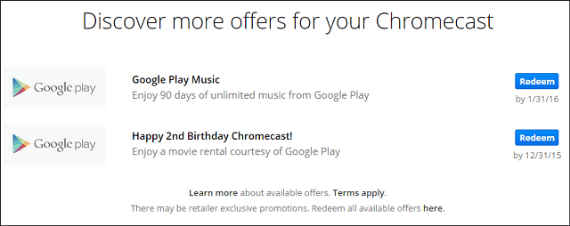 Google Chromecast मालिकों को अपने दूसरे जन्मदिन के लिए एक मुफ्त मूवी रेंटल प्राप्त करें