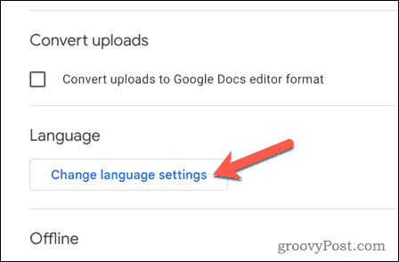 Google ड्राइव में भाषा सेटिंग बदलें