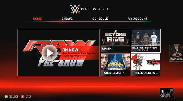 WWE नेटवर्क Xbox 360