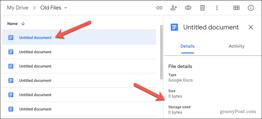 Google डॉक्स में फ़ाइल का आकार दिखाएं