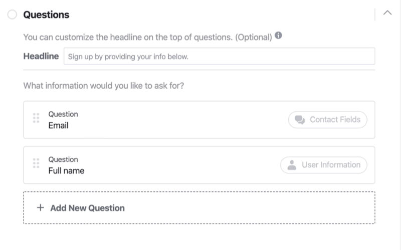 फ़ेसबुक के सेक्शन फॉर्म सेटअप प्रक्रिया के प्रश्न