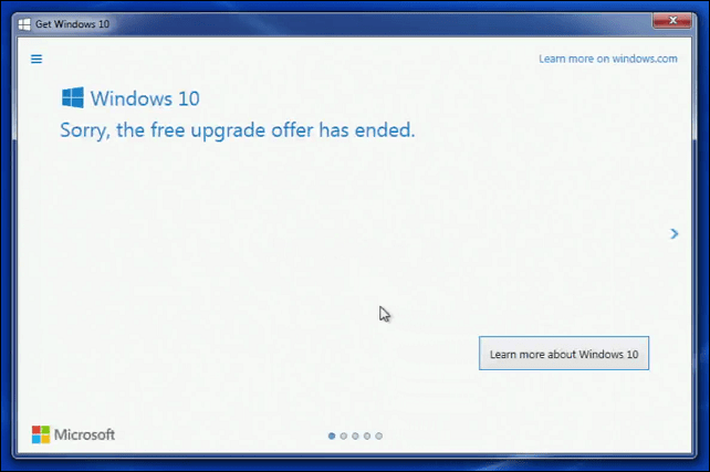 Microsoft Windows 10 उन्नयन के लिए ग्राहक संपर्क सहायता की सिफारिश कर रहा है समय सीमा से पूरा नहीं हुआ
