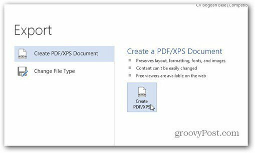 वर्ड 2013 पीडीएफ को बचाने के लिए पीडीएफ xps बनाते हैं