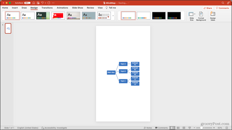 Mac पर PowerPoint में पोर्ट्रेट स्लाइड ओरिएंटेशन