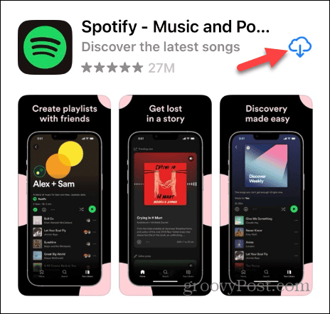 Spotify iPhone को पुनः इंस्टॉल करें
