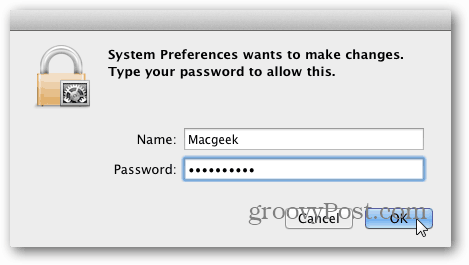 मैक सिस्टम पासवर्ड