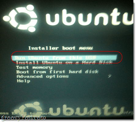 रन ubuntu इस यूएसबी फार्म