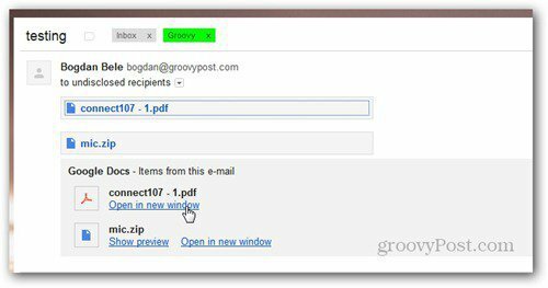 Google ड्राइव प्राप्त ईमेल का उपयोग करके भेजें