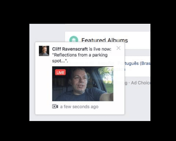 फेसबुक डेस्कटॉप पर वीडियो के लिए पॉप-अप अलर्ट का परीक्षण करता दिखाई देता है।