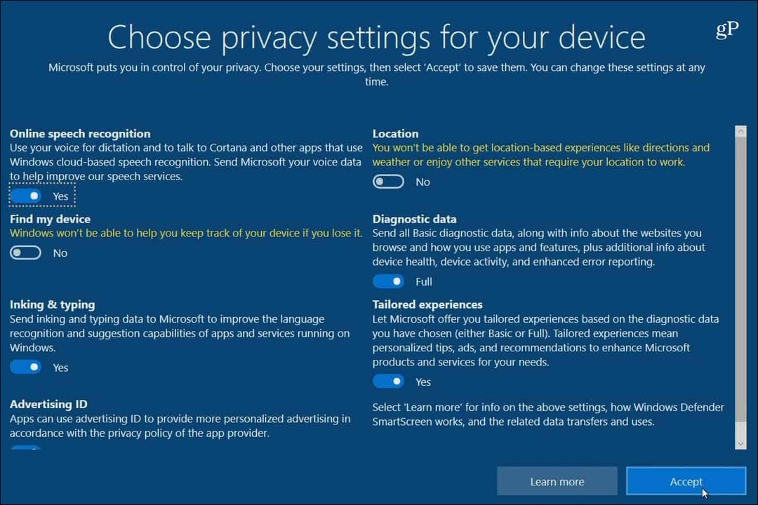 गतिविधि इतिहास को हटाने और डाउनलोड करने के लिए Microsoft गोपनीयता डैशबोर्ड का उपयोग करें