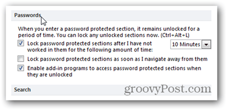 OneNote 2010 पासवर्ड सुरक्षा सेटिंग्स को कैसे अनुकूलित करें
