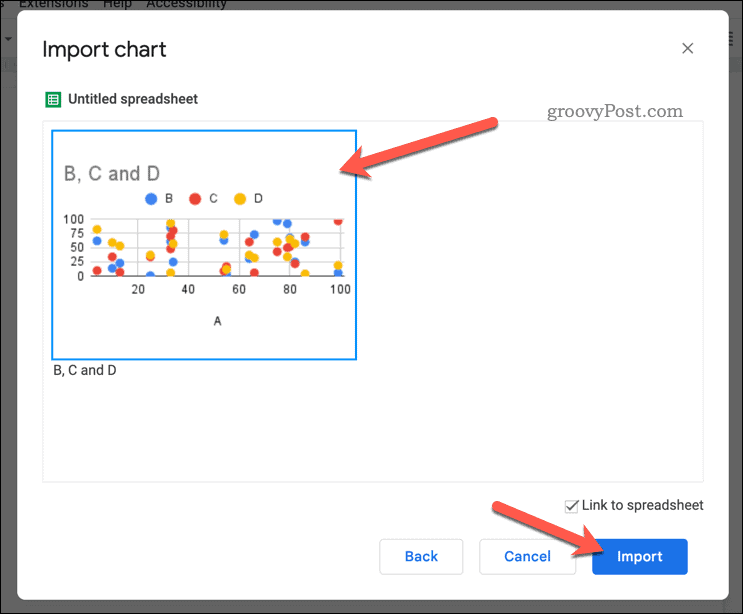 Google डॉक्स में चार्ट आयात करना