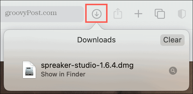 MacOS पर Safari में डाउनलोड दिखाएं