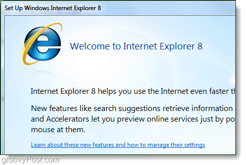 इंटरनेट एक्सप्लोरर 8 में आपका स्वागत है