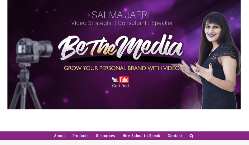 सलमा जाफरी की वेबसाइट का स्क्रीनशॉट मीडिया ब्रांड है
