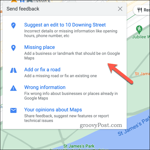 Google मानचित्र प्रतिक्रिया प्रदान करें