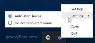 Microsoft टीमों को अक्षम करें