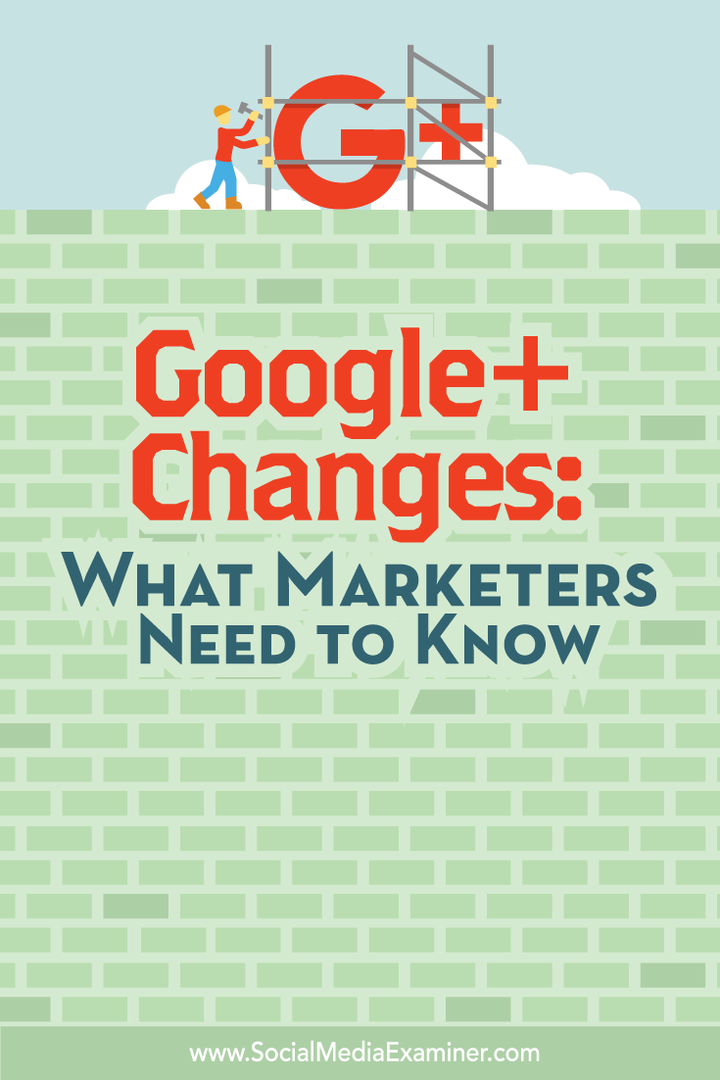विपणक को Google + के परिवर्तनों के बारे में जानने की आवश्यकता है