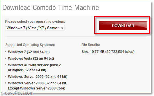 कोमोडो टाइम मशीन को कहाँ से डाउनलोड करना है और किन प्रणालियों ने इसका समर्थन किया है