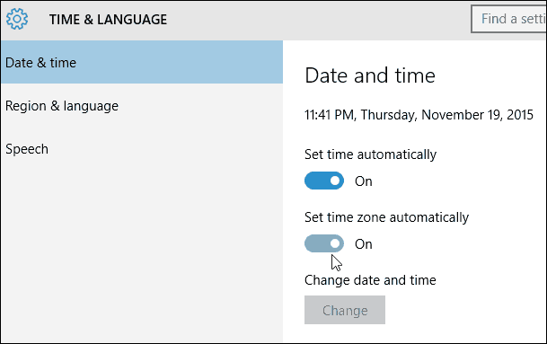 विंडोज 10 टिप: स्थान के आधार पर स्वचालित रूप से समय क्षेत्र स्विच करें