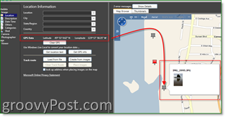 Microsoft प्रो फोटो टूल्स GPS GEO:: groovyPost.com के लिए मेटाडेटा जोड़ें