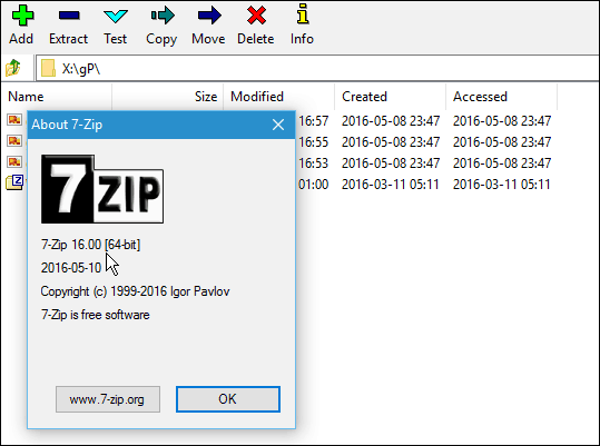7zip संस्करण 16
